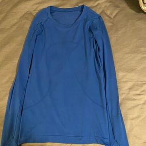 Blue Lululemon “Swiftly Tech Long Sleeve Shirt 2.0” *full length